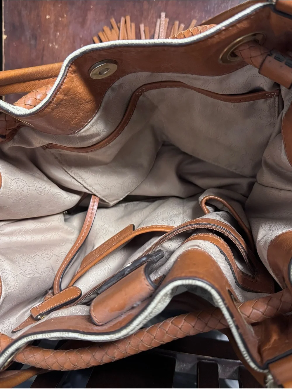 Michael Kors Marina Large Drawstring Tote Vanilla Brown